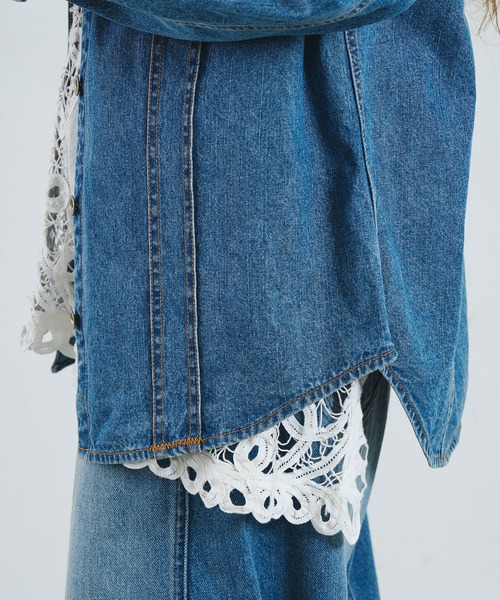 ROSE BUD(ローズバッド)の「CREOLME/DENIM L/S SHIRT(シャツ/ブラウス・レディース・ライトインディゴブルー/ブラック・ONE SIZE)」の13枚目の写真