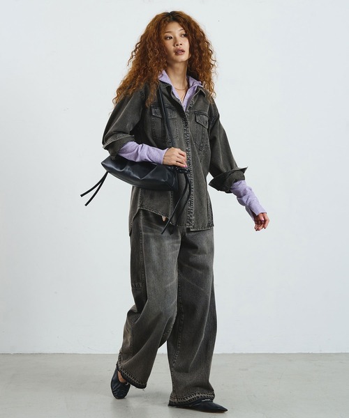 ROSE BUD(ローズバッド)の「CREOLME/DENIM L/S SHIRT(シャツ/ブラウス・レディース・ライトインディゴブルー/ブラック・ONE SIZE)」の18枚目の写真