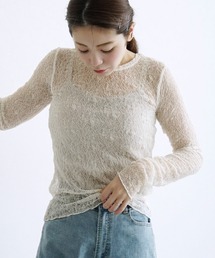 ストレッチレース クルーネックカットソー