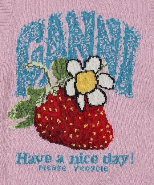 GANNI(ガニー)の「Graphic Wool Vest(ベスト・レディース・ピンク・M/S)」の5枚目の写真