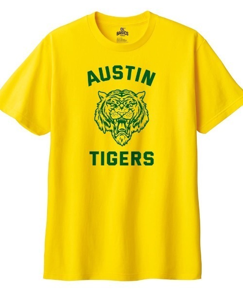 Ol' Basics(オールベーシックス)の「Ol' Basics(オール・ベーシックス) 半袖Tシャツ AUSTIN ロゴ タイガー プリント 5.6オンス トップス カットソー メンズ ユニセックス(Tシャツ/カットソー・メンズ・オートミール/バーガンディー/ネイビー/イエロー系・XS/S/M/L/XL)」の3枚目の写真