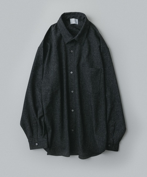 remer(リメール)の「remer 26秋冬新作 - oversized faded shirt / 掠れ織りオーバーサイズシャツ(シャツ/ブラウス・メンズ・ネイビー/ブラック・MEDIUM/LARGE/SMALL/X-SMALL)」の3枚目の写真