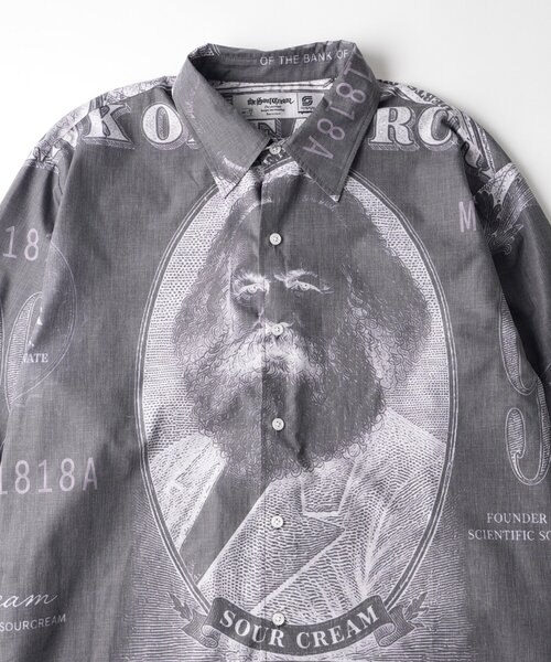 Sourcream(サワークリーム)の「【Sourcream/UNISEX】マルクス紙幣プリントシャツ(シャツ/ブラウス・メンズ・ベージュ/ブラック・FREE)」の17枚目の写真