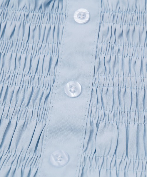 Rejoule(リジュール)の「ミニワンピ風 シャーリングロングキャミビスチェ(キャミソール・レディース・ホワイト/サックスブルー/ブラック・FREE)」の20枚目の写真