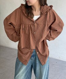 フードフリルシャツ