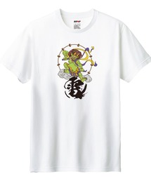 NIPOP(ニポップ) 半袖Tシャツ 雷神 和 イラスト プリント インバウンド お土産 トップス カットソー メンズ ユニセックス