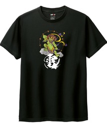 NIPOP（ニポップ） 半袖Tシャツ 雷神 和 イラスト プリント インバウンド お土産 トップス カットソー メンズ ユニセックス