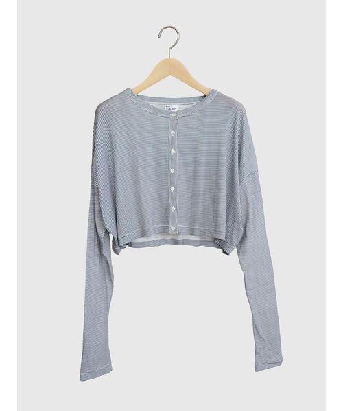 FIKA.（フィーカ）の「LightPrib Cardigan（カーディガン/ボレロ・レディース・オレンジ系1/ネイビー/ブラック・FREE）」の2枚目の写真