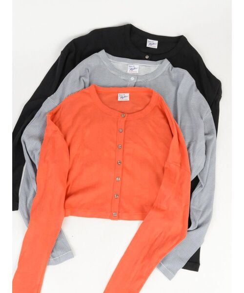 FIKA.（フィーカ）の「LightPrib Cardigan（カーディガン/ボレロ・レディース・オレンジ系1/ネイビー/ブラック・FREE）」の5枚目の写真