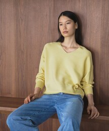 【WEB限定カラーあり】Vネックラメガーターニット
