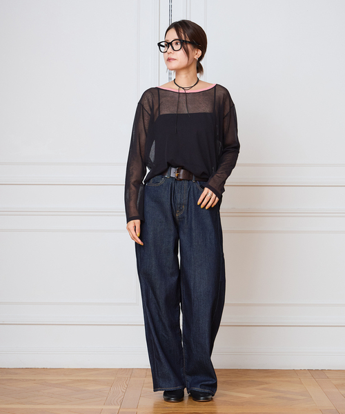 IENA LA BOUCLE(イエナラブークル)の「IENA LA BOUCLE シアーニットプルオーバー(ニット/セーター・レディース・ダークブルー/ブラック系その他・FREE)」の15枚目の写真