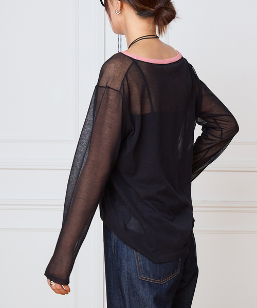 IENA LA BOUCLE(イエナラブークル)の「IENA LA BOUCLE シアーニットプルオーバー(ニット/セーター・レディース・ダークブルー/ブラック系その他・FREE)」の19枚目の写真