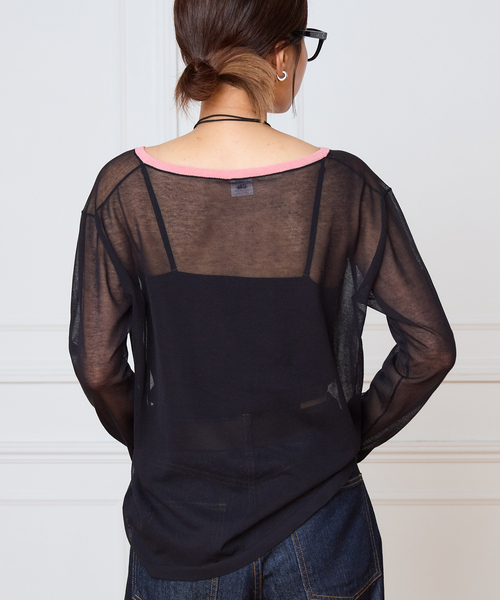 IENA LA BOUCLE(イエナラブークル)の「IENA LA BOUCLE シアーニットプルオーバー(ニット/セーター・レディース・ダークブルー/ブラック系その他・FREE)」の20枚目の写真