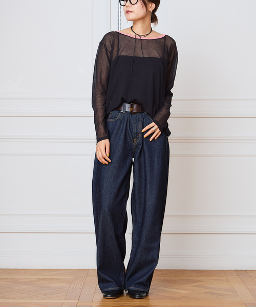 IENA LA BOUCLE(イエナラブークル)の「IENA LA BOUCLE シアーニットプルオーバー(ニット/セーター・レディース・ダークブルー/ブラック系その他・FREE)」の21枚目の写真