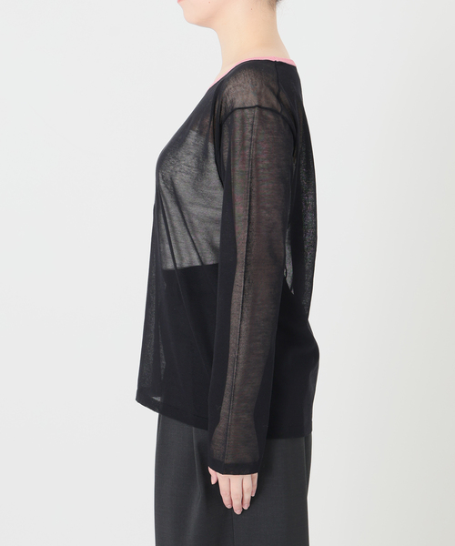 IENA LA BOUCLE(イエナラブークル)の「IENA LA BOUCLE シアーニットプルオーバー(ニット/セーター・レディース・ダークブルー/ブラック系その他・FREE)」の5枚目の写真