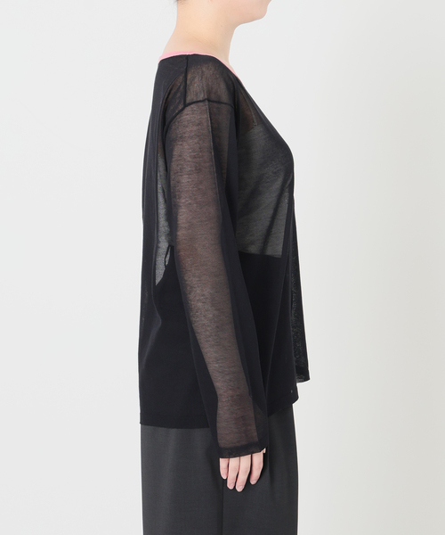 IENA LA BOUCLE(イエナラブークル)の「IENA LA BOUCLE シアーニットプルオーバー(ニット/セーター・レディース・ダークブルー/ブラック系その他・FREE)」の7枚目の写真