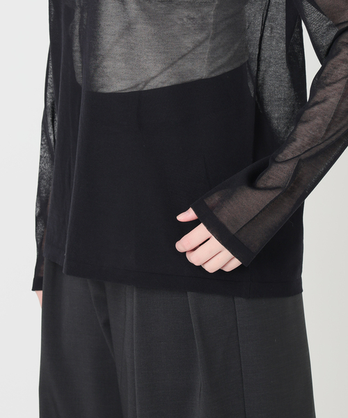 IENA LA BOUCLE(イエナラブークル)の「IENA LA BOUCLE シアーニットプルオーバー(ニット/セーター・レディース・ダークブルー/ブラック系その他・FREE)」の9枚目の写真