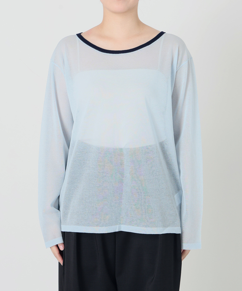 IENA LA BOUCLE(イエナラブークル)の「IENA LA BOUCLE シアーニットプルオーバー(ニット/セーター・レディース・ダークブルー/ブラック系その他・FREE)」の13枚目の写真