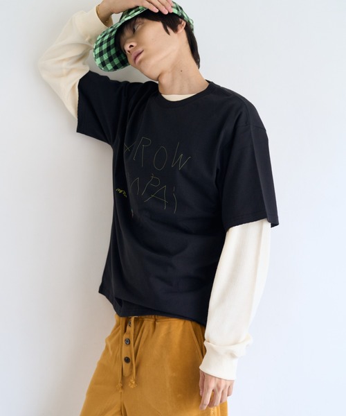 common gull products.(コモンガルプロダクツ)の「片付かないワッフルロンtee(Tシャツ/カットソー・レディース・ラベンダー/アイボリー/オリーブ系/ネイビー・SMALL/MEDIUM/LARGE)」の14枚目の写真
