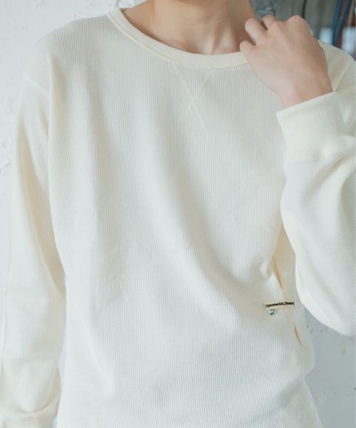 common gull products.(コモンガルプロダクツ)の「片付かないワッフルロンtee(Tシャツ/カットソー・レディース・ラベンダー/アイボリー/オリーブ系/ネイビー・SMALL/MEDIUM/LARGE)」の5枚目の写真