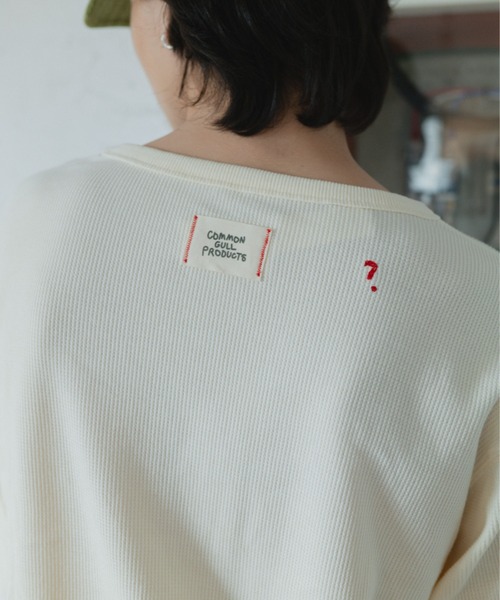 common gull products.(コモンガルプロダクツ)の「片付かないワッフルロンtee(Tシャツ/カットソー・レディース・ラベンダー/アイボリー/オリーブ系/ネイビー・SMALL/MEDIUM/LARGE)」の8枚目の写真