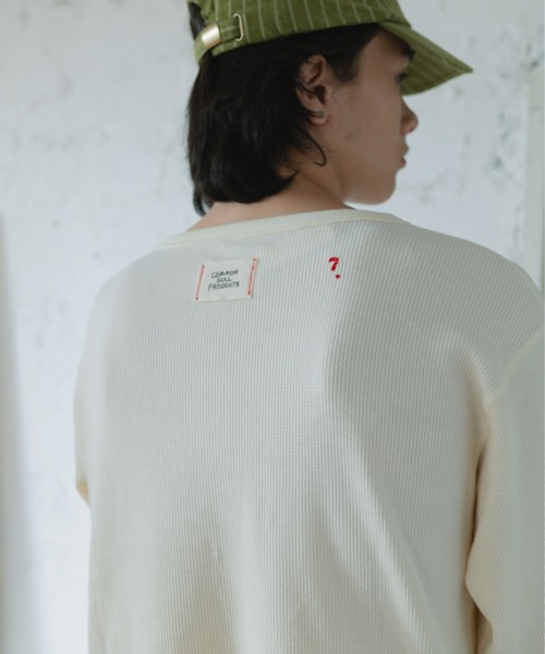 common gull products.(コモンガルプロダクツ)の「片付かないワッフルロンtee(Tシャツ/カットソー・レディース・ラベンダー/アイボリー/オリーブ系/ネイビー・SMALL/MEDIUM/LARGE)」の9枚目の写真