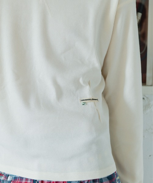 common gull products.(コモンガルプロダクツ)の「片付かないワッフルロンtee(Tシャツ/カットソー・レディース・ラベンダー/アイボリー/オリーブ系/ネイビー・SMALL/MEDIUM/LARGE)」の10枚目の写真