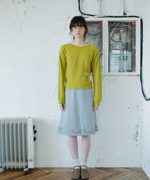 common gull products.(コモンガルプロダクツ)の「片付かないワッフルロンtee(Tシャツ/カットソー・レディース・ラベンダー/アイボリー/オリーブ系/ネイビー・SMALL/MEDIUM/LARGE)」の19枚目の写真