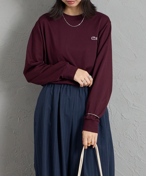 LACOSTE（ラコステ）の「[LACOSTE/ラコステ] ワンポイントロゴ ロングスリーブTシャツ（Tシャツ/カットソー・レディース・ブラウン/ネイビー/ブラック/ホワイト・4/3/2/5）」の3枚目の写真