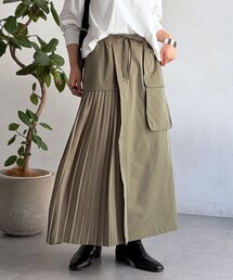 アシンメトリー異素材カーゴスカート