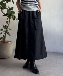 アシンメトリー異素材カーゴスカート