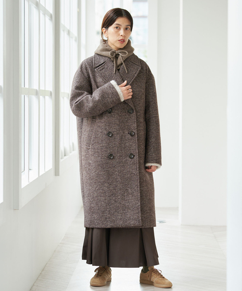 IENA(イエナ)の「ボンディングウール コクーンコート(その他アウター・レディース・ブラック/ブラウン・38/36)」の4枚目の写真