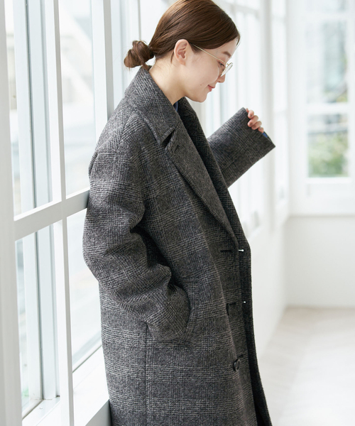 IENA(イエナ)の「ボンディングウール コクーンコート(その他アウター・レディース・ブラック/ブラウン・38/36)」の8枚目の写真