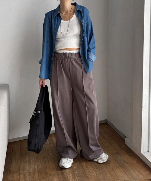 LBC(エルビーシー)の「ポンチドロストイージーパンツ(その他パンツ・レディース・ブラック/アイボリー/チャコール・M/L)」の7枚目の写真