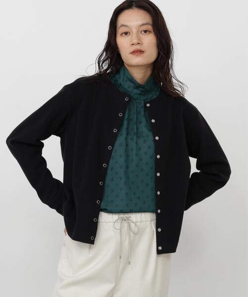 human woman(ヒューマンウーマン)の「◆ミルドジャージーリングドットカーディガン(Tシャツ/カットソー・レディース・ベージュ系その他2/ホワイト系その他/ブラック/ボルドー・MEDIUM)」の6枚目の写真