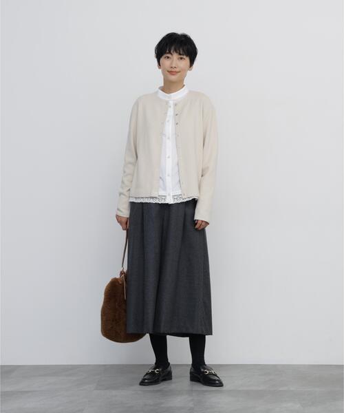 human woman(ヒューマンウーマン)の「◆ミルドジャージーリングドットカーディガン(Tシャツ/カットソー・レディース・ベージュ系その他2/ホワイト系その他/ブラック/ボルドー・MEDIUM)」の12枚目の写真