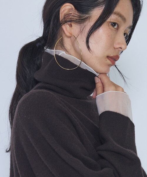 1er Arrondissement(プルミエアロンディスモン)の「シアーハイネックカットソー(Tシャツ/カットソー・レディース・ブラック/オフホワイト・FREE)」の3枚目の写真