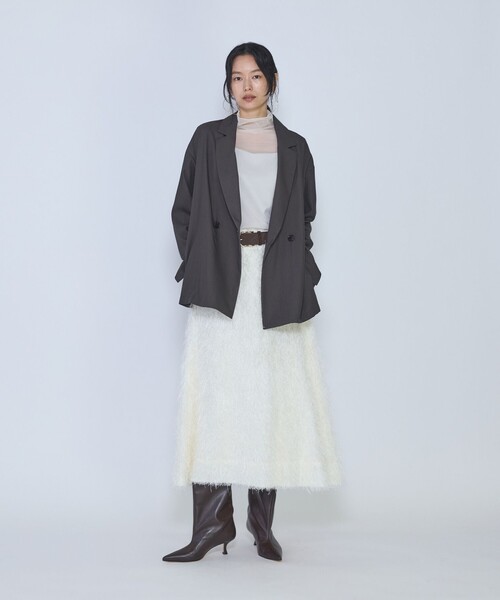 1er Arrondissement(プルミエアロンディスモン)の「シアーハイネックカットソー(Tシャツ/カットソー・レディース・ブラック/オフホワイト・FREE)」の8枚目の写真