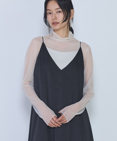 1er Arrondissement(プルミエアロンディスモン)の「シアーハイネックカットソー(Tシャツ/カットソー・レディース・ブラック/オフホワイト・FREE)」の9枚目の写真