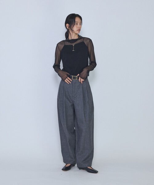 1er Arrondissement(プルミエアロンディスモン)の「シアーハイネックカットソー(Tシャツ/カットソー・レディース・ブラック/オフホワイト・FREE)」の16枚目の写真