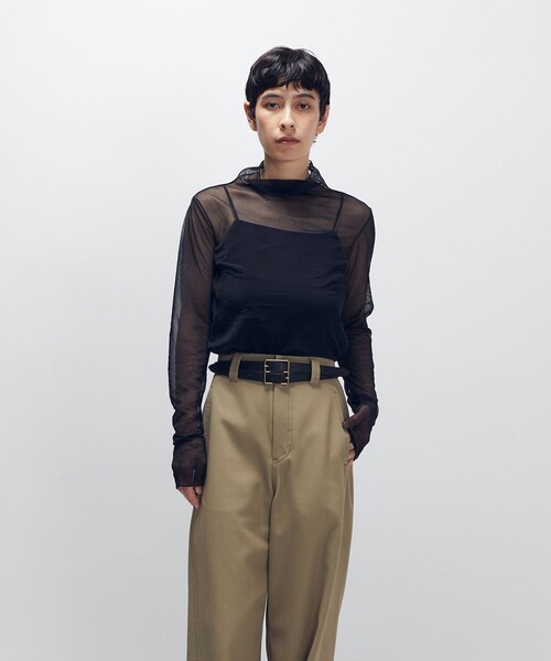 1er Arrondissement(プルミエアロンディスモン)の「シアーハイネックカットソー(Tシャツ/カットソー・レディース・ブラック/オフホワイト・FREE)」の20枚目の写真