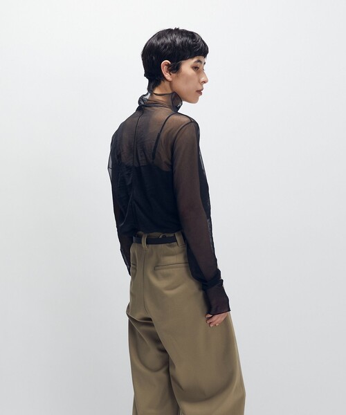 1er Arrondissement(プルミエアロンディスモン)の「シアーハイネックカットソー(Tシャツ/カットソー・レディース・ブラック/オフホワイト・FREE)」の21枚目の写真