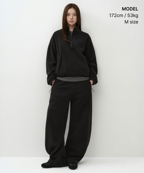 MUSINSA STANDARD WOMAN（ムシンサスタンダードウーマン）の「ウィメンズポラフリースクォータージップアップ[ブラック]（スウェット・レディース・その他・SMALL/MEDIUM/LARGE/X-SMALL）」の2枚目の写真