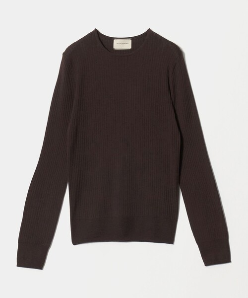 UNITED ARROWS(ユナイテッドアローズ)の「リブ クルーネック ニット(ニット/セーター・レディース・ダークブラウン/ホワイト/グレー系/ブラック・FREE)」の4枚目の写真