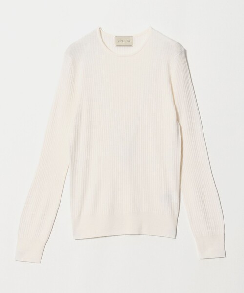 UNITED ARROWS(ユナイテッドアローズ)の「リブ クルーネック ニット(ニット/セーター・レディース・ダークブラウン/ホワイト/グレー系/ブラック・FREE)」の1枚目の写真
