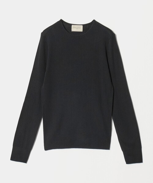 UNITED ARROWS(ユナイテッドアローズ)の「リブ クルーネック ニット(ニット/セーター・レディース・ダークブラウン/ホワイト/グレー系/ブラック・FREE)」の2枚目の写真