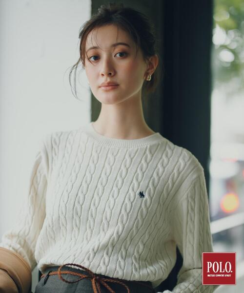 THE SHOP TK (ザ ショップ ティーケー )の「POLO BCS/ケーブルニット(ニット/セーター・レディース・ダークグリーン/アイボリー/ワインレッド/ブラック/グレー・13/12)」の1枚目の写真