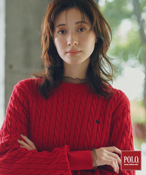 THE SHOP TK (ザ ショップ ティーケー )の「POLO BCS/ケーブルニット(ニット/セーター・レディース・ダークグリーン/アイボリー/ワインレッド/ブラック/グレー・13/12)」の5枚目の写真