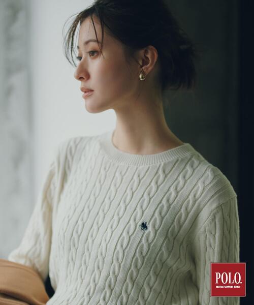 THE SHOP TK (ザ ショップ ティーケー )の「POLO BCS/ケーブルニット(ニット/セーター・レディース・ダークグリーン/アイボリー/ワインレッド/ブラック/グレー・13/12)」の6枚目の写真