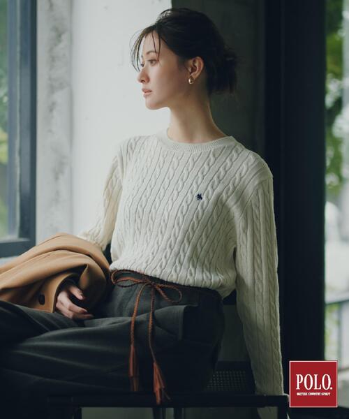 THE SHOP TK (ザ ショップ ティーケー )の「POLO BCS/ケーブルニット(ニット/セーター・レディース・ダークグリーン/アイボリー/ワインレッド/ブラック/グレー・13/12)」の7枚目の写真